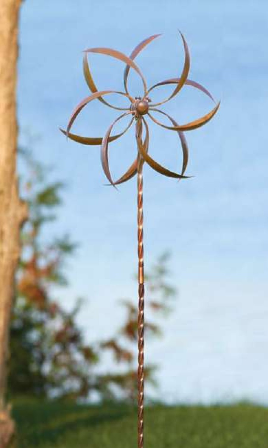 * Ancient Graffiti Kinetic Copper Colored Feather 62.5 Spinner | Lawn & Garden