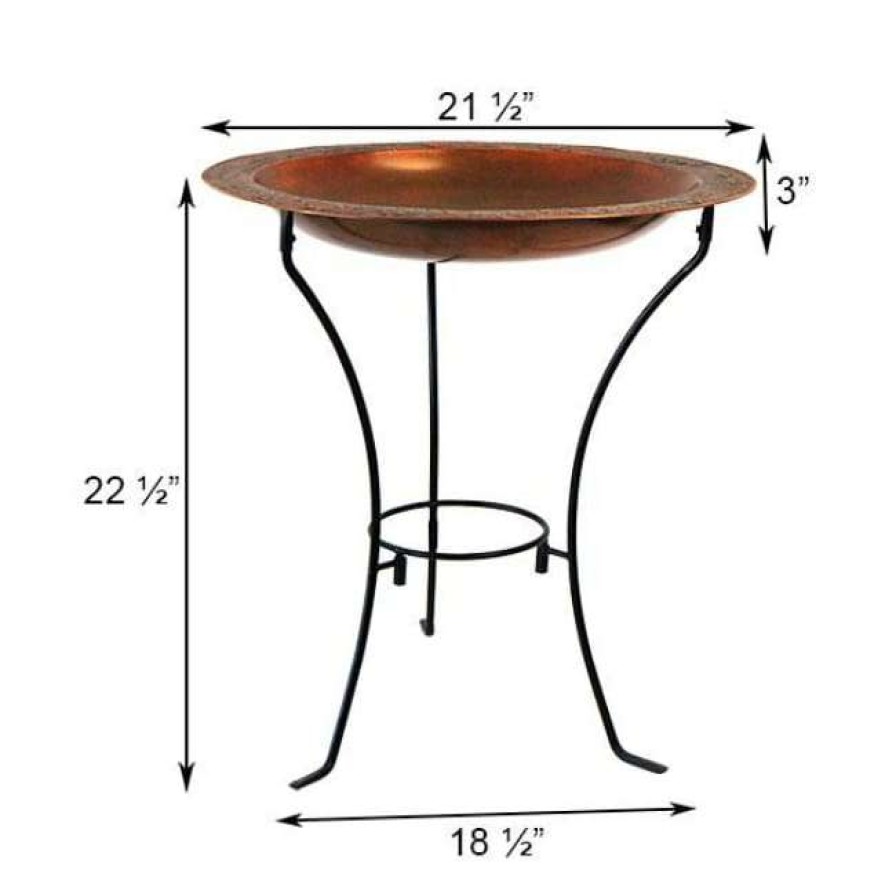 * Ancient Graffiti Copper Plated Steel Bird Bath And Stand Standing Bird Baths | Bird Baths