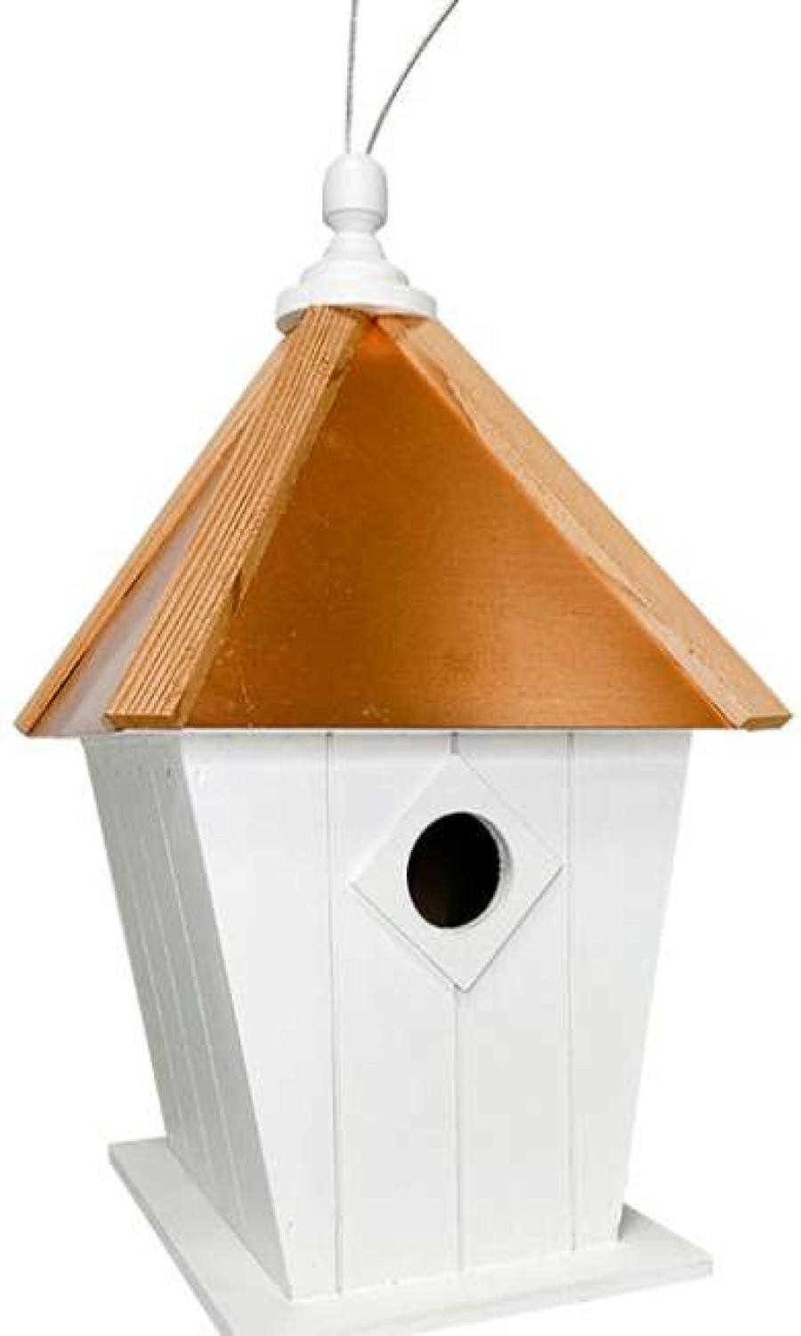 * Home Bazaar Decorative Houses Paxton Hanging Bird House With Copper Roof | Bird Houses