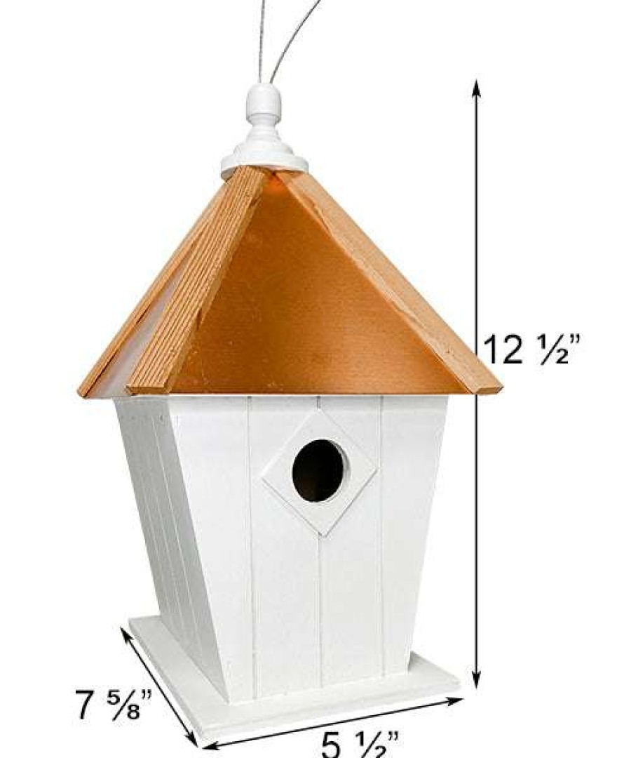 * Home Bazaar Decorative Houses Paxton Hanging Bird House With Copper Roof | Bird Houses