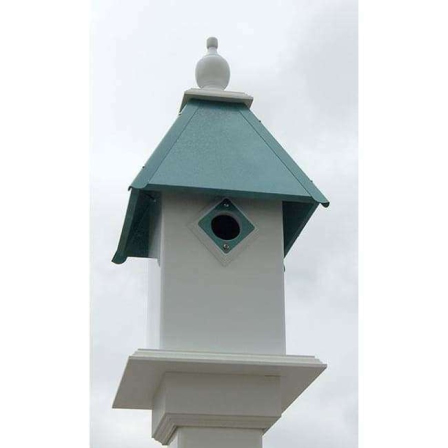 * A Wing And A Prayer Decorative Houses Classic Bluebird House With Verdigris Roof | Bird Houses