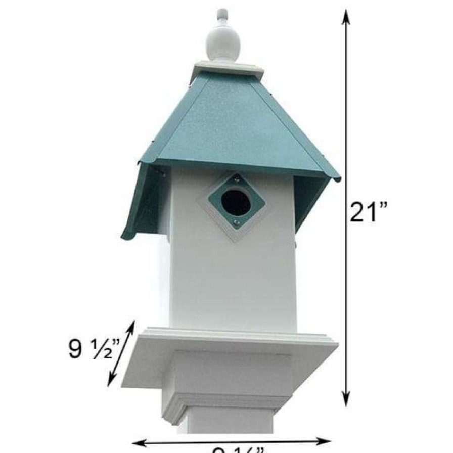 * A Wing And A Prayer Decorative Houses Classic Bluebird House With Verdigris Roof | Bird Houses