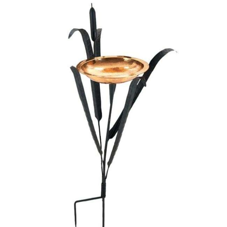 * Achla Standing Bird Baths Copper Single Cattail Bird Bath | Bird Baths