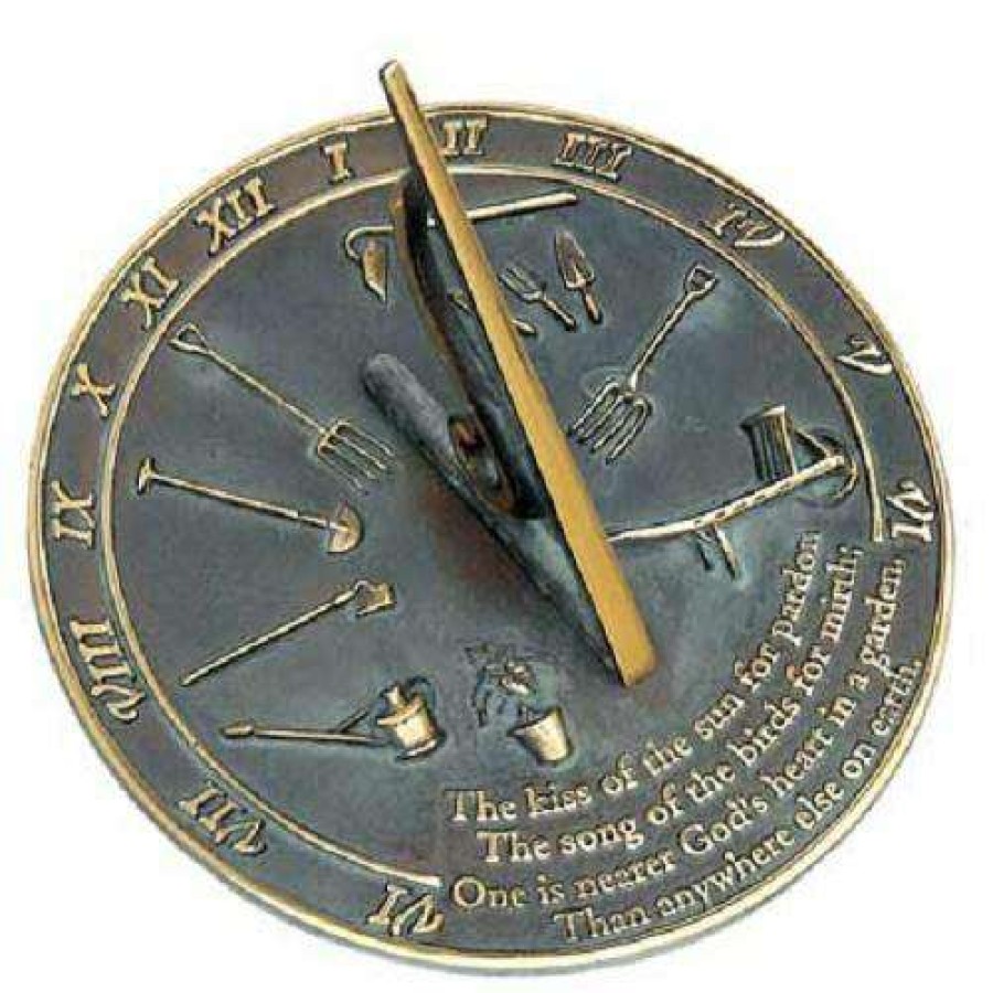 * Rome Industries Kiss Of The Sun Brass Verdigris 9.875 Sundial | Lawn & Garden