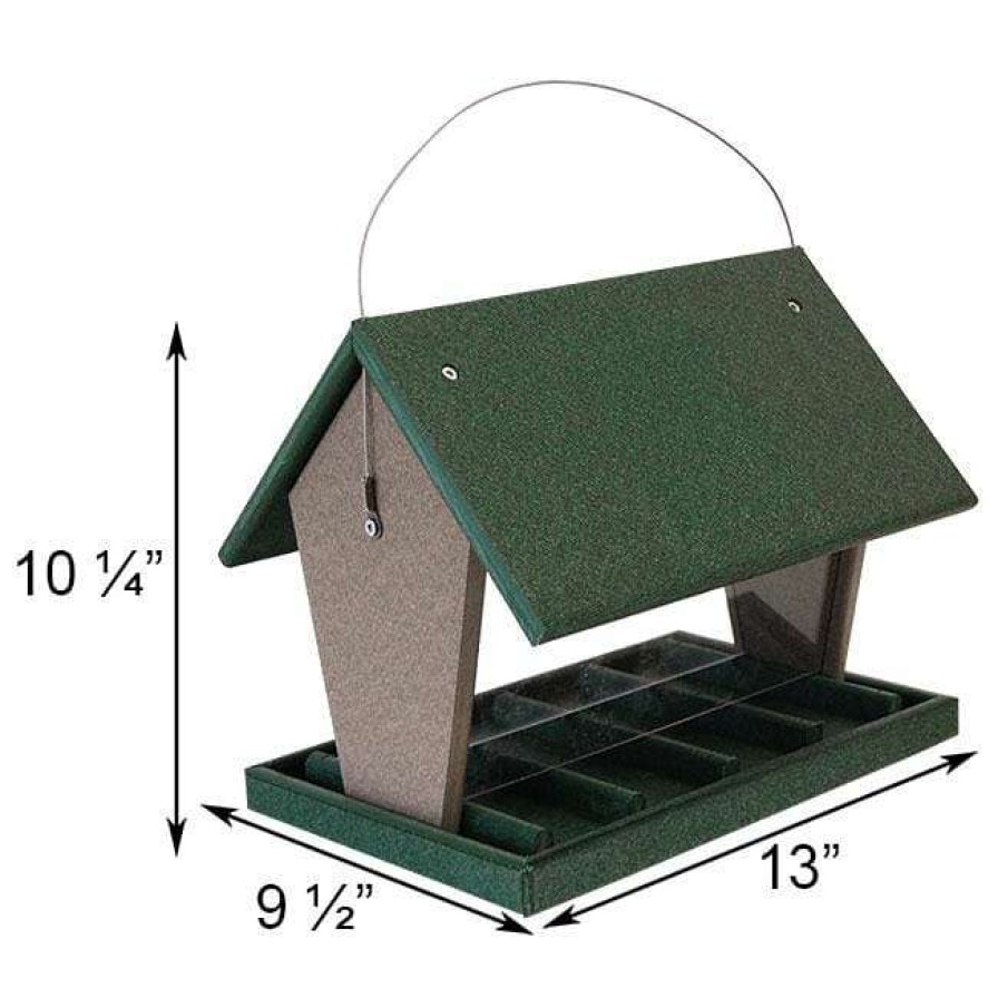 * Songbird Essentials Hopper Green And Brown Bird Feeder, Large | Bird Feeders