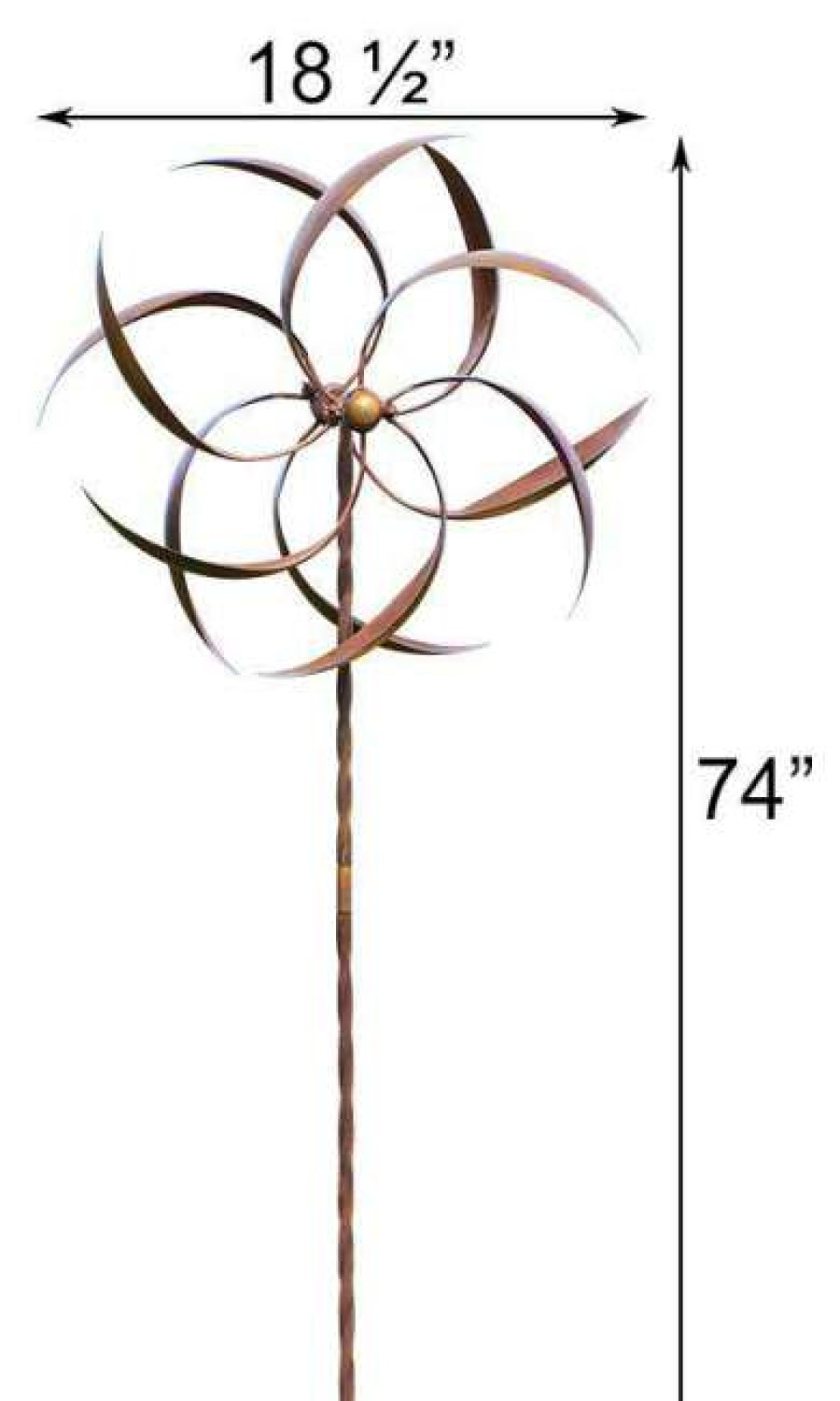 * Ancient Graffiti Lawn & Garden Kinetic Dual Feather Copper Colored 74 Spinner | Lawn & Garden