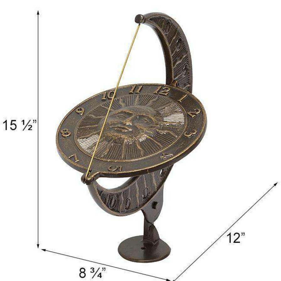 * Whitehall Products Sun And Moon French Bronze 12 Aluminum Sundial Lawn & Garden | Lawn & Garden