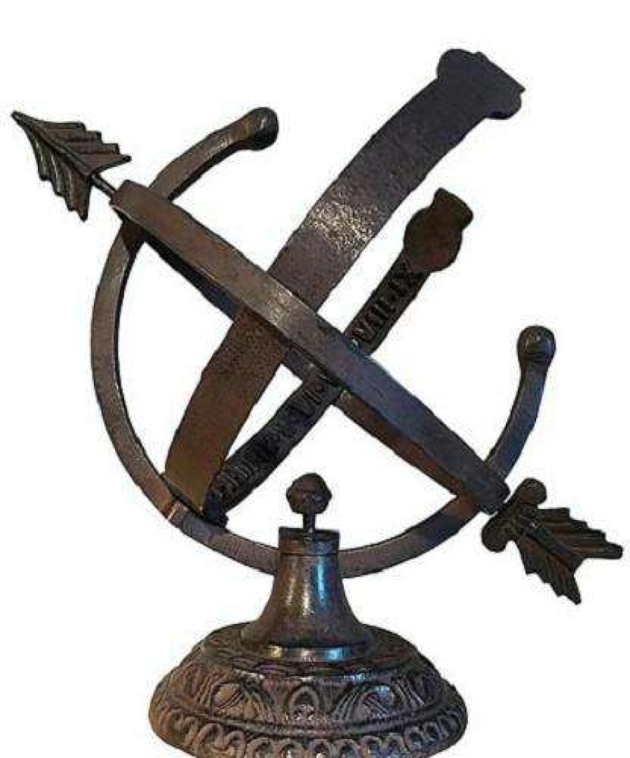 * Rome Industries Armillary Brown Aluminum 10 Sundial With Sunbursts | Lawn & Garden