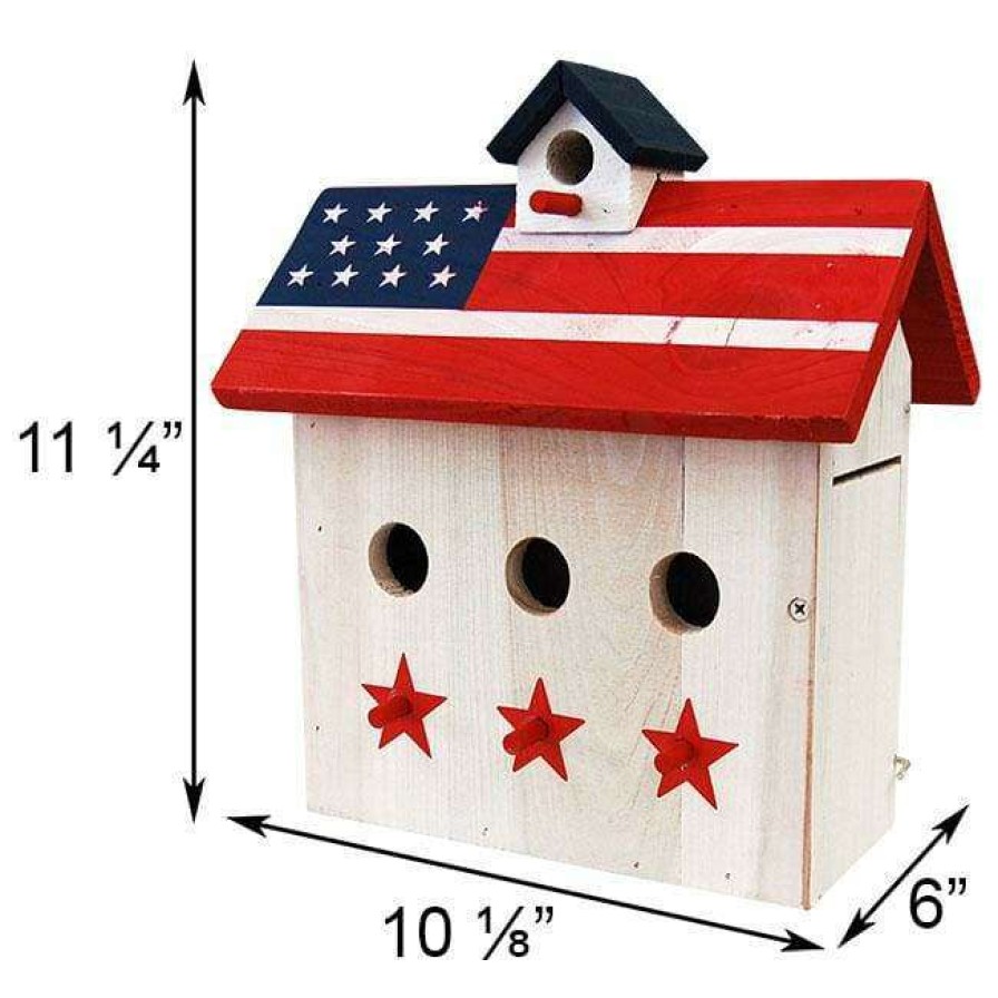 * Woodlink Post / Pole Mounted Houses Patriotic Wren House With Three Perches | Bird Houses