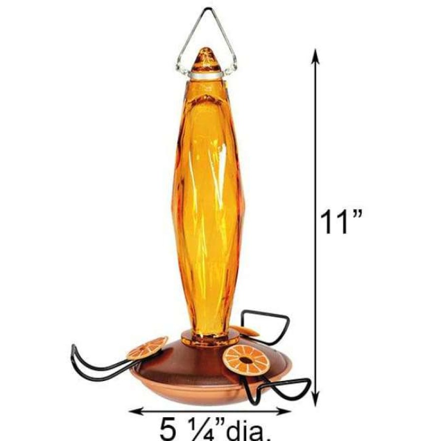 * Woodlink Hanging Feeders Audubon Amber Cut Glass Oriole Feeder | Bird Feeders