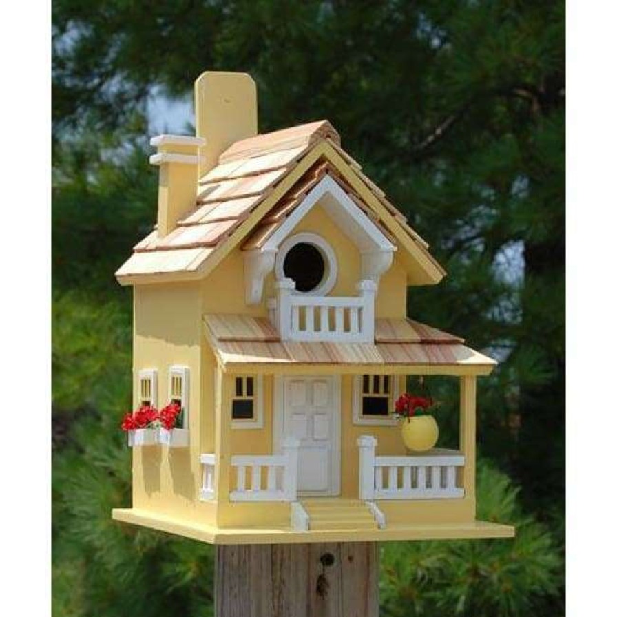 * Home Bazaar Decorative Houses Backyard Cottage Yellow Bird House | Bird Houses