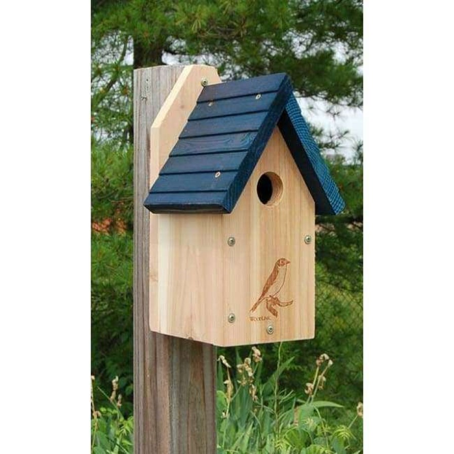 * Woodlink Post / Pole Mounted Houses Cedar Garden Bluebird House | Bird Houses