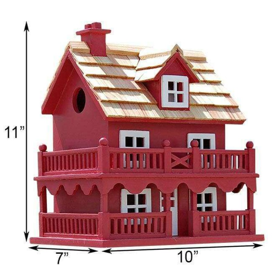 * Home Bazaar Novelty Cottage Red Bird House | Bird Houses