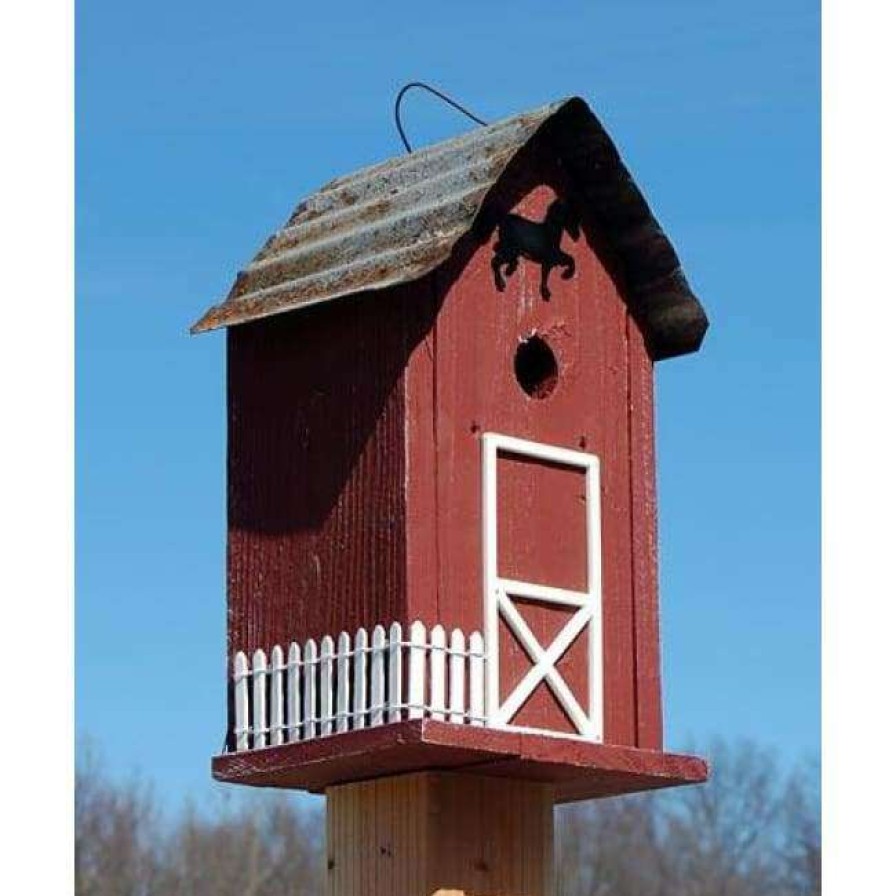 * Bird In Hand Summitville Red Stable Bird House | Bird Houses