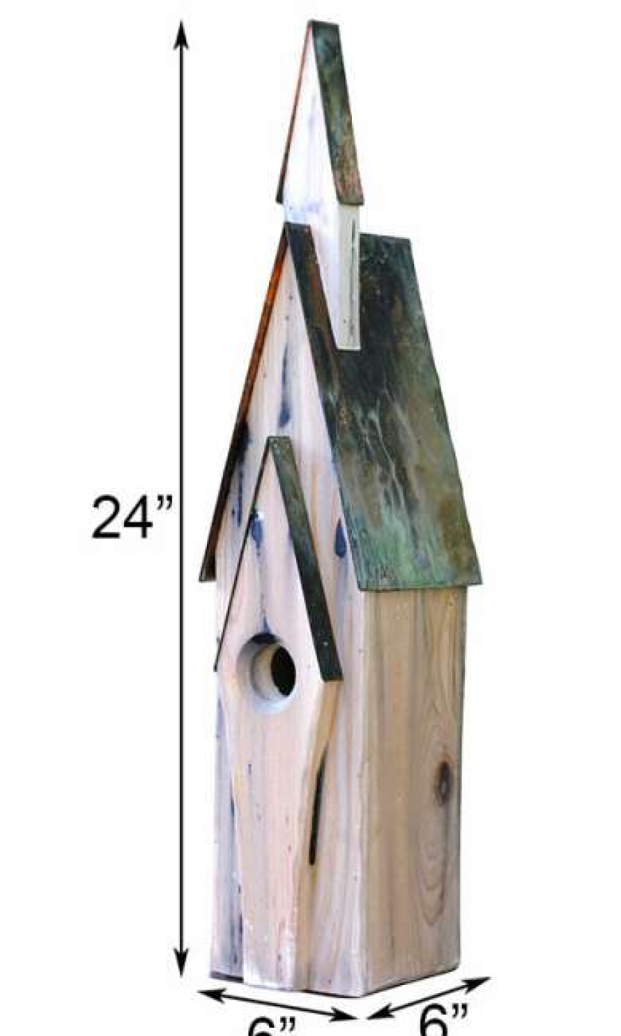 * Post / Pole Mounted Houses Heartwood Graceland Bird House, Weathered White | Bird Houses