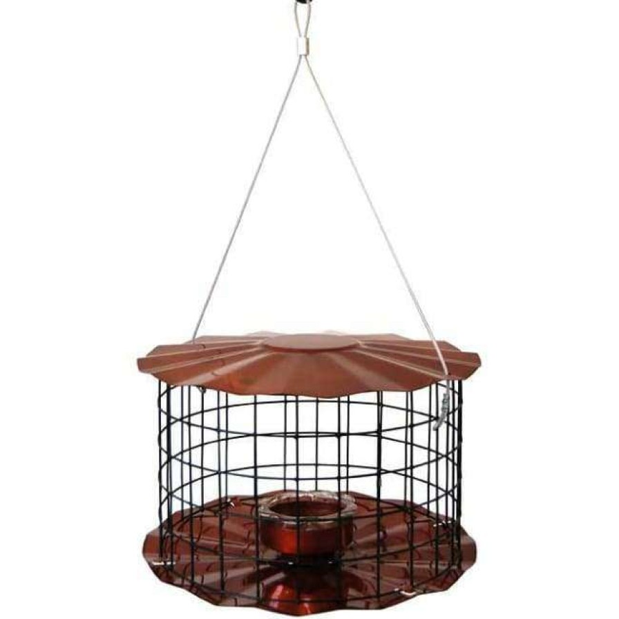 * Erva Tool & Die Caged Copper Colored Bluebird Feeder | Bird Feeders