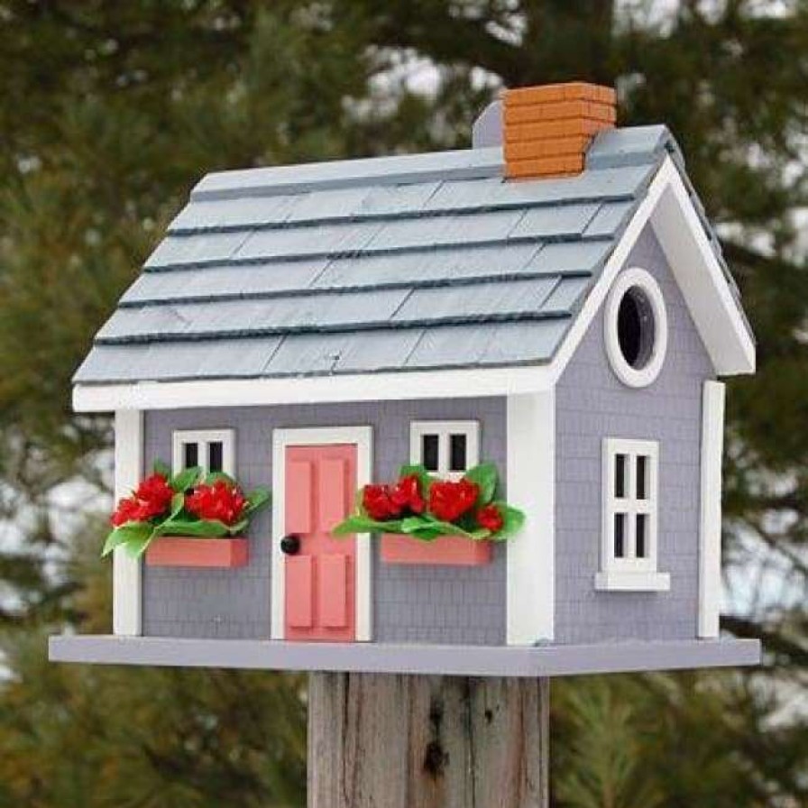 * Home Bazaar Vineyard Cottage Grey Bird House | Bird Houses