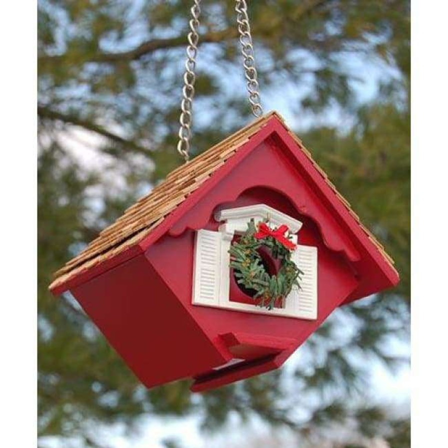 * Home Bazaar Little Hanging Holiday Wren Cottage Decorative Houses | Bird Houses