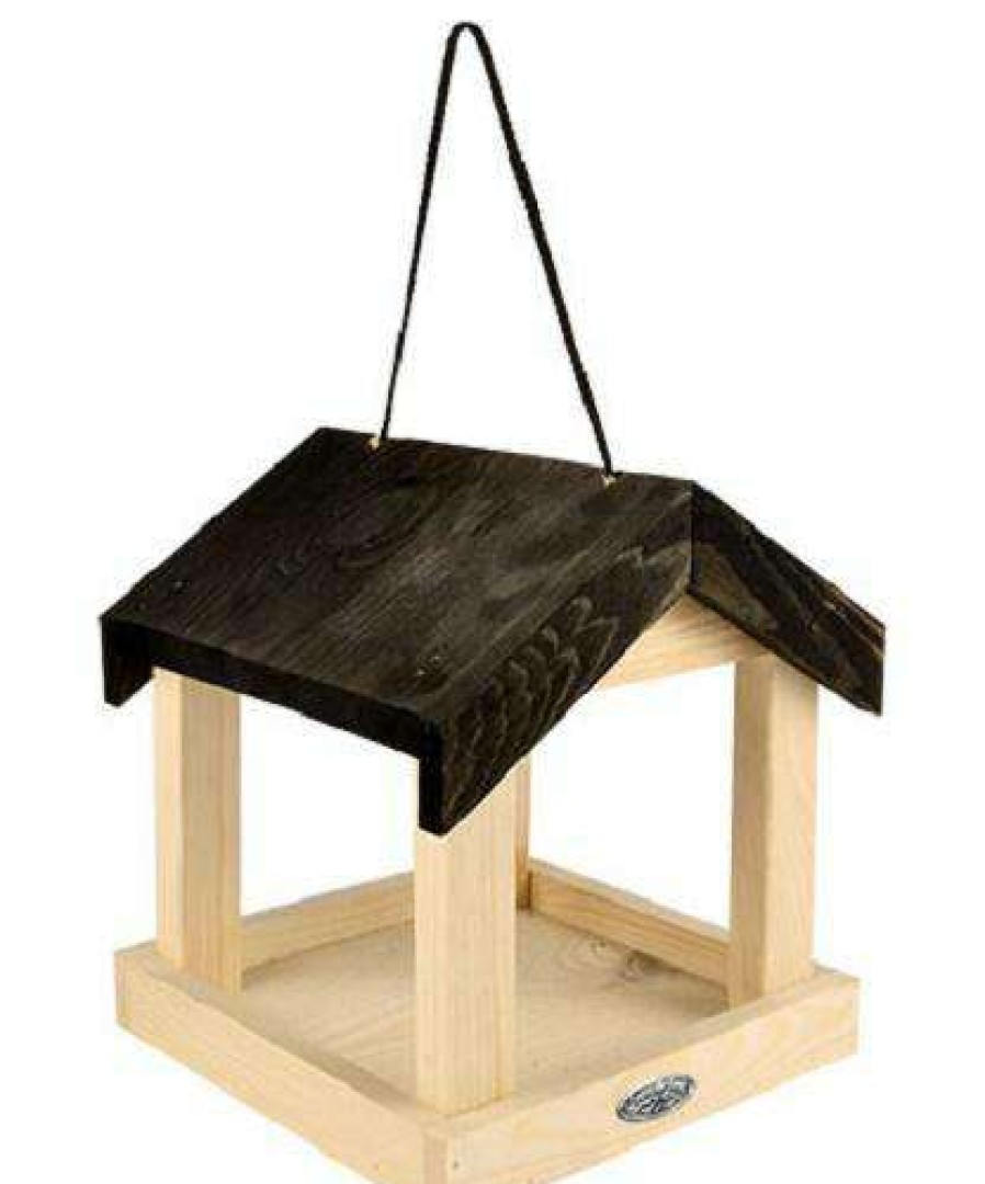 * Esschert Design Hanging Feeders Wooden Fly Through Hanging Platform Feeder | Bird Feeders