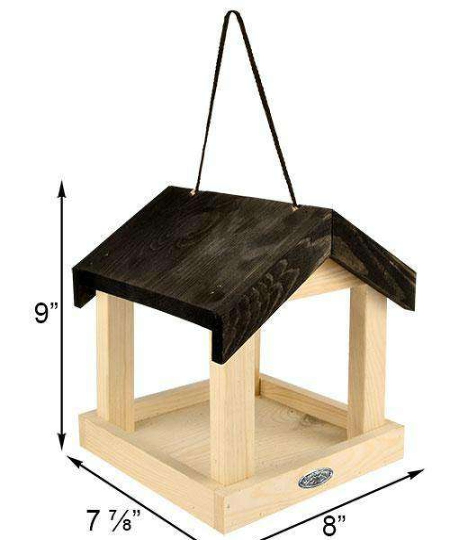 * Esschert Design Hanging Feeders Wooden Fly Through Hanging Platform Feeder | Bird Feeders