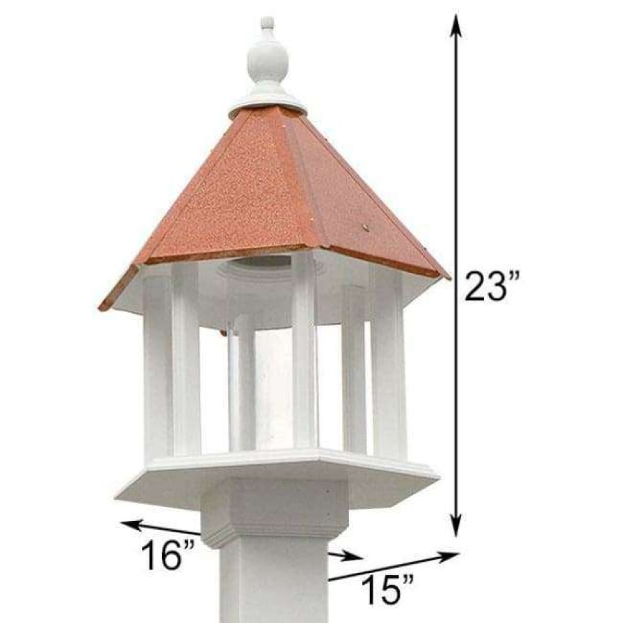 * A Wing And A Prayer Decorative Feeders Azalea Bird Feeder With Hammered Copper Colored Metal Roof | Bird Feeders