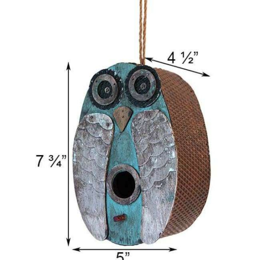 * Songbird Essentials Blue Owl Bird House Decorative Houses | Bird Houses