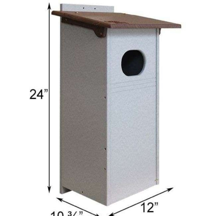 * Green Meadow Houses & Feeders Polywood Brown And Gray Recycled Plastic Wood Duck House | Bird Houses