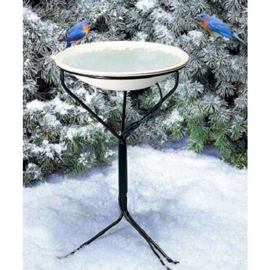 * Allied Precision Heated Bird Bath With Metal Stand, White | Bird Baths