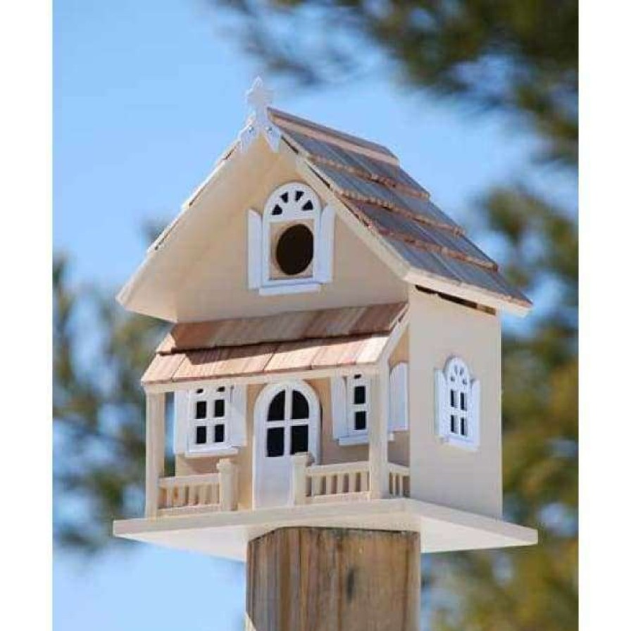 * Home Bazaar Victorian Cottage Butternut Bird House | Bird Houses