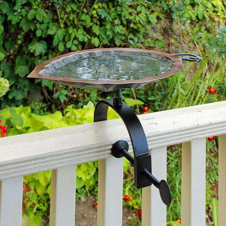 * Achla Aspen Leaf Bird Bath With Over Rail Bracket | Bird Baths