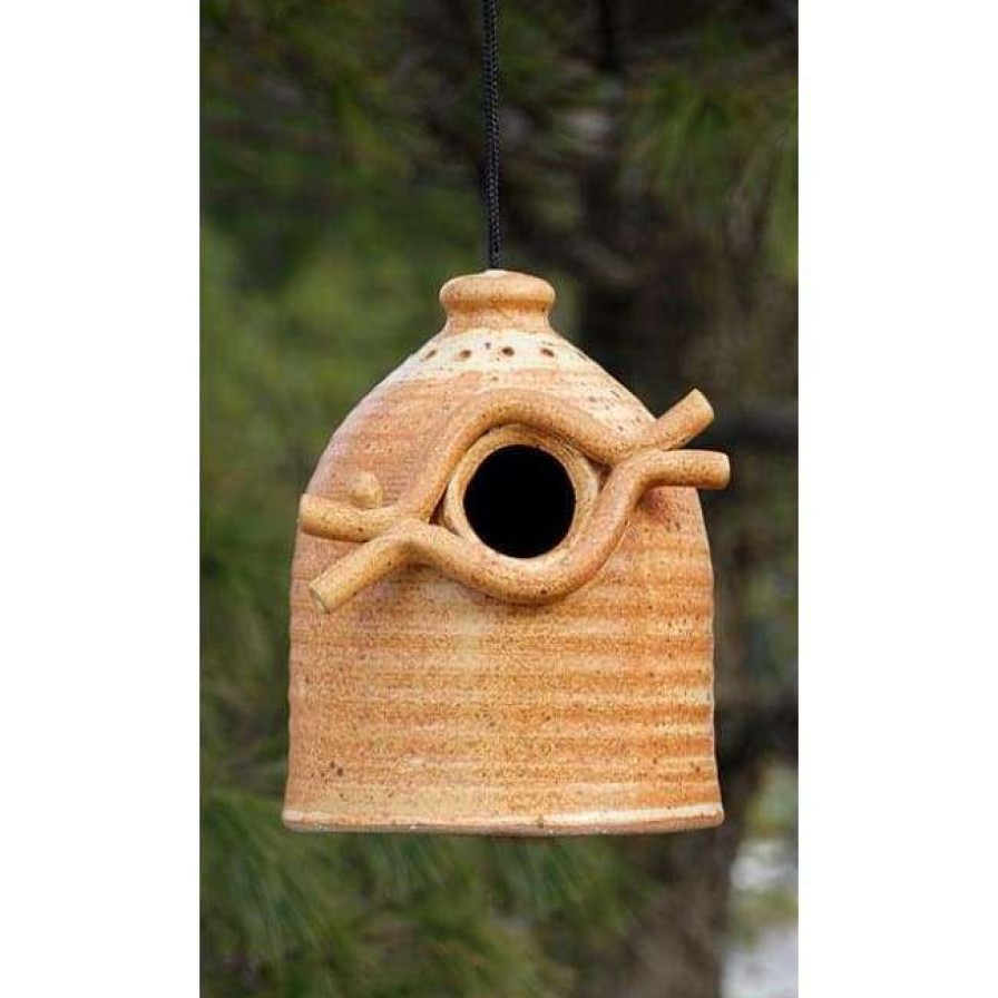 * Anthony Stoneware Hanging Houses Ceramic Butternut Medium Bird House | Bird Houses